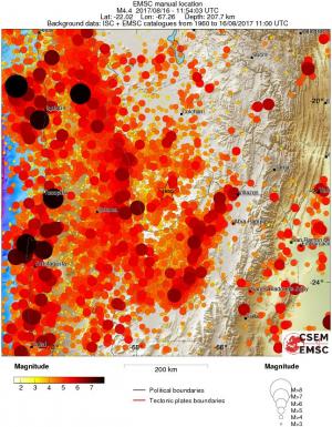 regional magnitude historical seismicity
