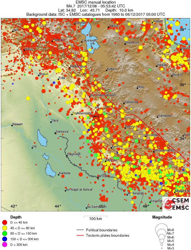 regional historical seismicity