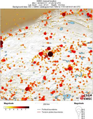 regional magnitude historical seismicity