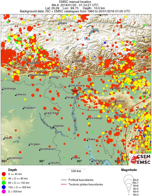 regional historical seismicity
