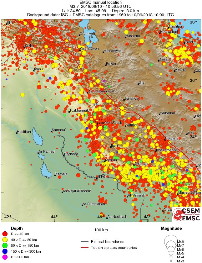 regional historical seismicity