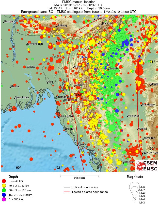 regional historical seismicity