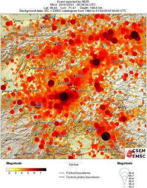 regional magnitude historical seismicity