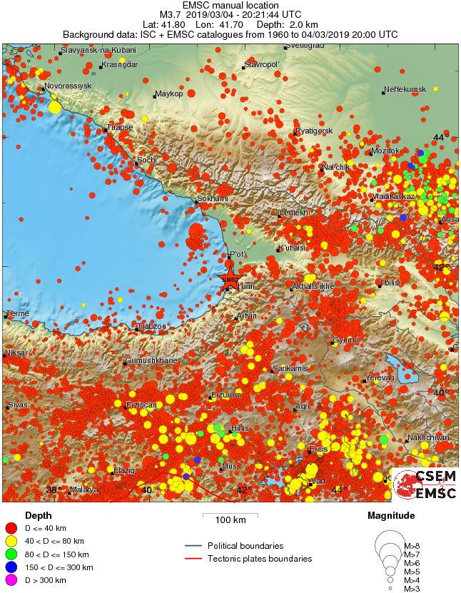 regional historical seismicity