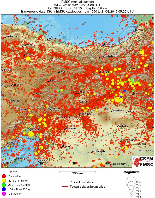 regional historical seismicity