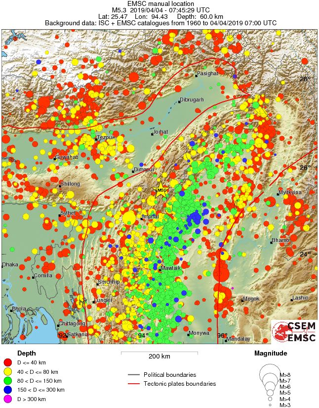 regional historical seismicity