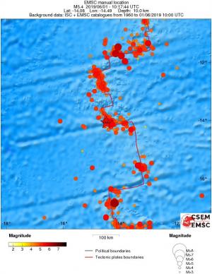 regional magnitude historical seismicity