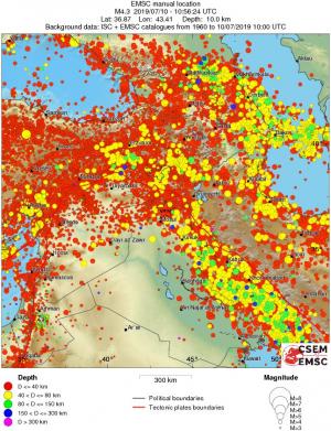 wide historical seismicity