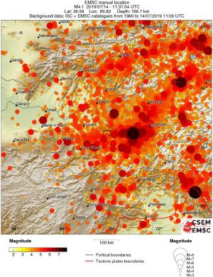 regional magnitude historical seismicity