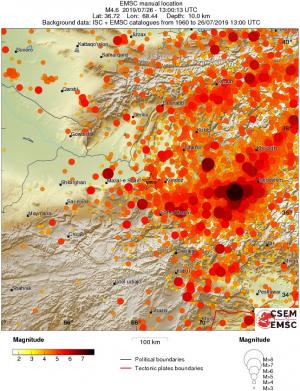 regional magnitude historical seismicity