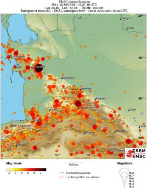 regional magnitude historical seismicity