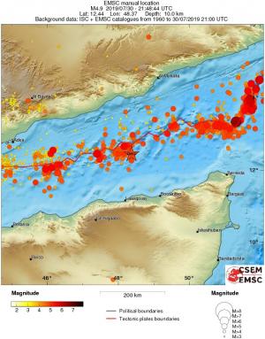 regional magnitude historical seismicity