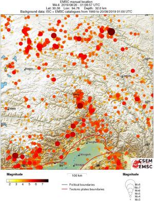 regional magnitude historical seismicity