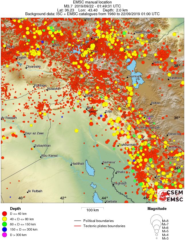 regional historical seismicity