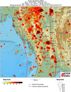 regional magnitude historical seismicity