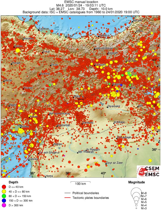regional historical seismicity