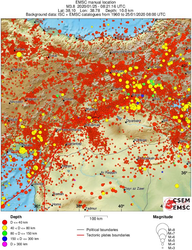 regional historical seismicity