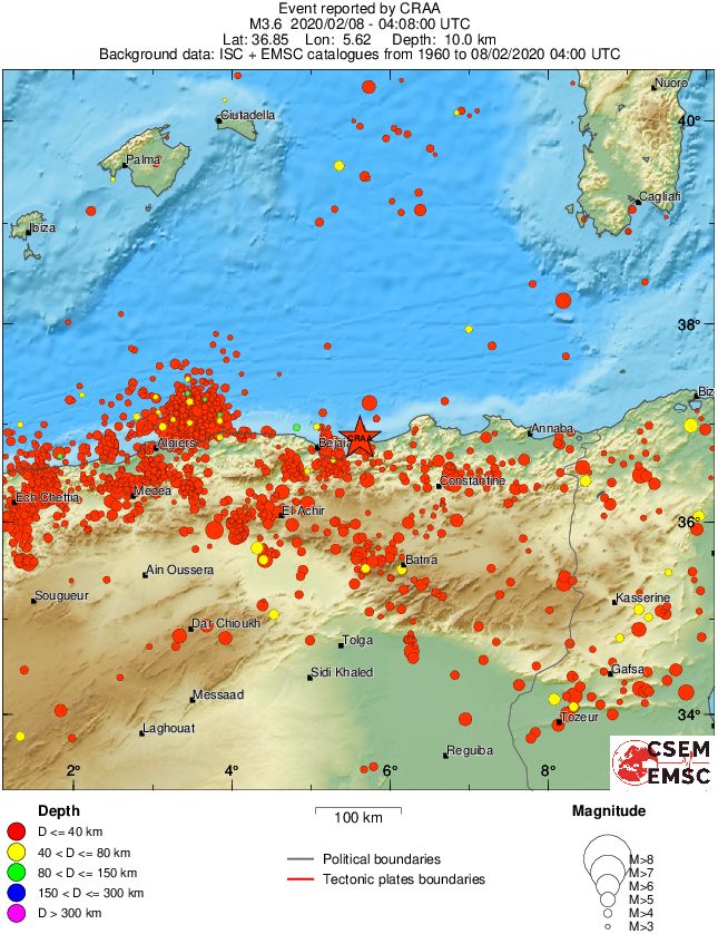 regional historical seismicity