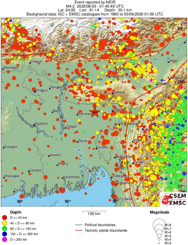 regional historical seismicity