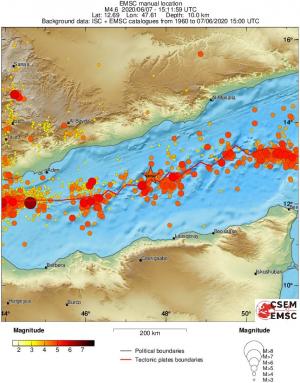 regional magnitude historical seismicity
