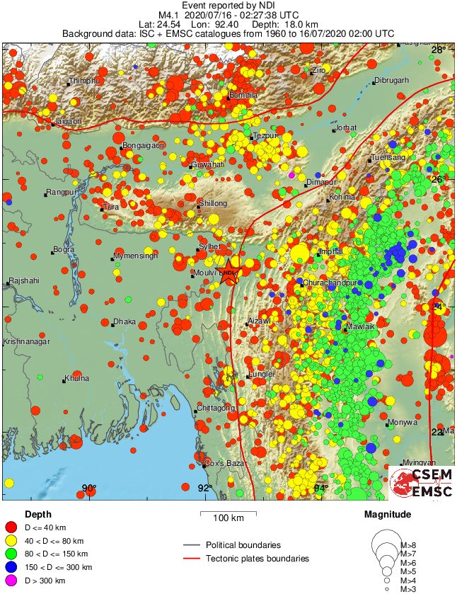 regional historical seismicity
