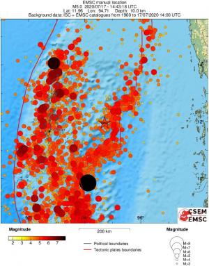 regional magnitude historical seismicity