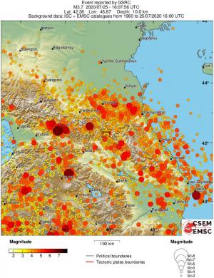 regional magnitude historical seismicity
