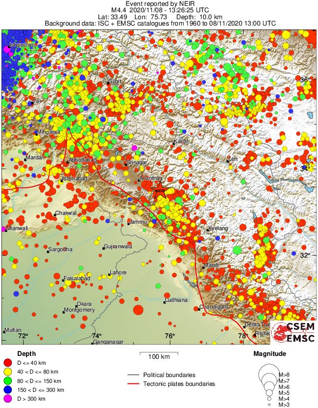 regional historical seismicity