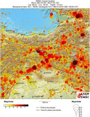 regional magnitude historical seismicity