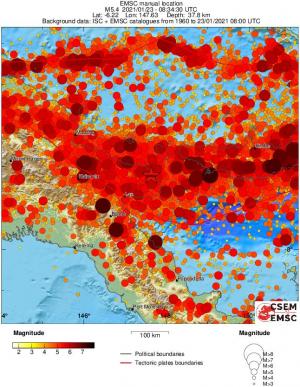 regional magnitude historical seismicity