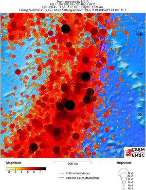 regional magnitude historical seismicity